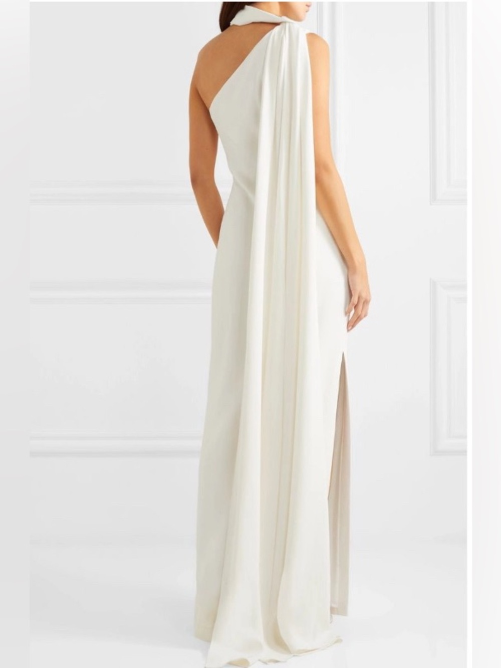 Brandon Maxwell One-Shoulder Draped Gown